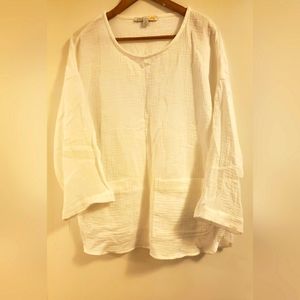 White blouse/cover up NWT